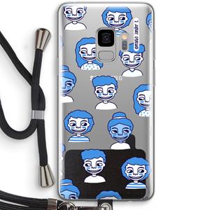 CaseCompany Gezichtjes: Samsung Galaxy S9 Transparant Hoesje met koord