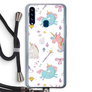 CaseCompany Fantasiewereld: Samsung Galaxy A20s Transparant Hoesje met koord