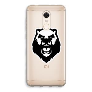 CaseCompany Angry Bear (white): Xiaomi Redmi 5 Transparant Hoesje