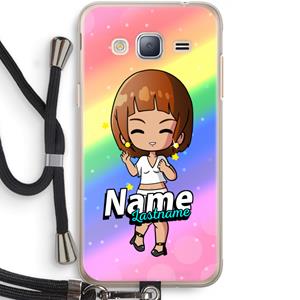 CaseCompany Chibi Maker vrouw: Samsung Galaxy J3 (2016) Transparant Hoesje met koord