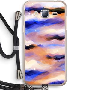 CaseCompany Donkere Wolken: Samsung Galaxy J3 (2016) Transparant Hoesje met koord