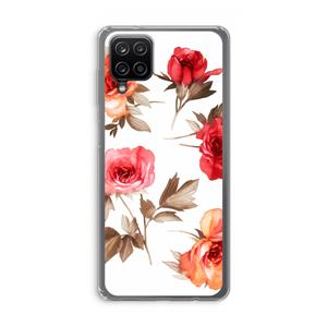 CaseCompany Roosjes: Samsung Galaxy A12 Transparant Hoesje