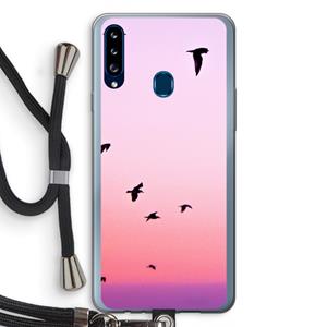 CaseCompany Fly away: Samsung Galaxy A20s Transparant Hoesje met koord