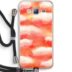 CaseCompany Lichte Wolken: Samsung Galaxy J3 (2016) Transparant Hoesje met koord