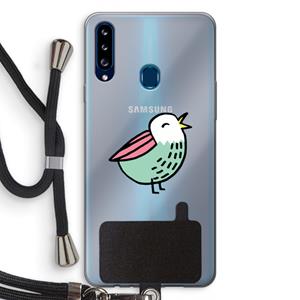 CaseCompany Birdy: Samsung Galaxy A20s Transparant Hoesje met koord