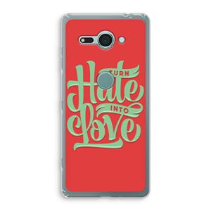 CaseCompany Turn hate into love: Sony Xperia XZ2 Compact Transparant Hoesje
