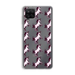 CaseCompany Musketon Unicorn: Samsung Galaxy A12 Transparant Hoesje