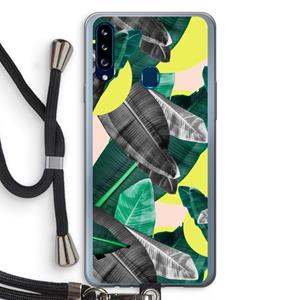 CaseCompany Fantasie jungle: Samsung Galaxy A20s Transparant Hoesje met koord