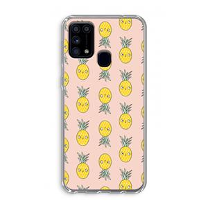 CaseCompany Ananas: Samsung Galaxy M31 Transparant Hoesje