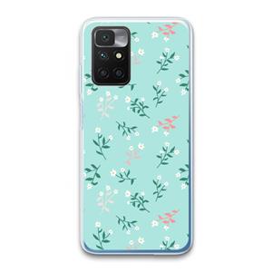 CaseCompany Small white flowers: Xiaomi Redmi 10 Transparant Hoesje