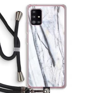 CaseCompany Gestreepte marmer: Samsung Galaxy A51 5G Transparant Hoesje met koord