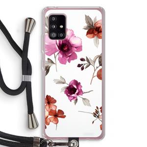 CaseCompany Geschilderde bloemen: Samsung Galaxy A51 5G Transparant Hoesje met koord