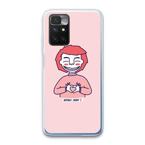 CaseCompany Hartje: Xiaomi Redmi 10 Transparant Hoesje