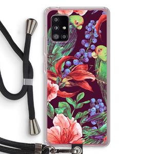 CaseCompany Papegaaien: Samsung Galaxy A51 5G Transparant Hoesje met koord