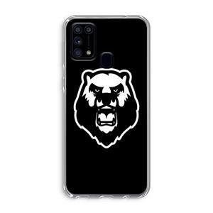 CaseCompany Angry Bear (black): Samsung Galaxy M31 Transparant Hoesje