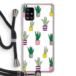CaseCompany Sanseveria: Samsung Galaxy A51 5G Transparant Hoesje met koord