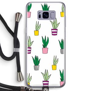 CaseCompany Sanseveria: Samsung Galaxy S8 Plus Transparant Hoesje met koord