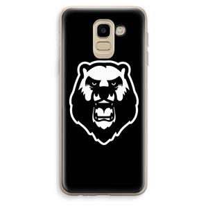 CaseCompany Angry Bear (black): Samsung Galaxy J6 (2018) Transparant Hoesje