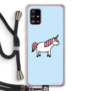 CaseCompany Eenhoorn: Samsung Galaxy A51 5G Transparant Hoesje met koord