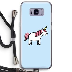 CaseCompany Eenhoorn: Samsung Galaxy S8 Plus Transparant Hoesje met koord