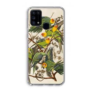 CaseCompany Carolinaparkiet: Samsung Galaxy M31 Transparant Hoesje