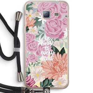 CaseCompany Kindness matters: Samsung Galaxy J3 (2016) Transparant Hoesje met koord