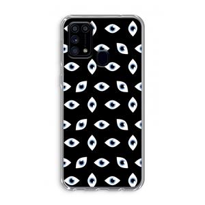 CaseCompany Eyes pattern: Samsung Galaxy M31 Transparant Hoesje