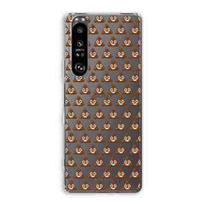 CaseCompany Poop emoji: Sony Xperia 1 III Transparant Hoesje