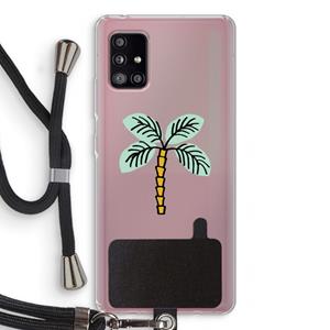CaseCompany Palmboom: Samsung Galaxy A51 5G Transparant Hoesje met koord