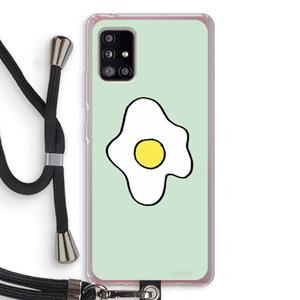 CaseCompany Spiegelei: Samsung Galaxy A51 5G Transparant Hoesje met koord