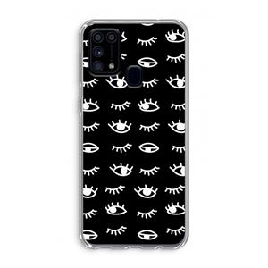 CaseCompany Eye pattern #3: Samsung Galaxy M31 Transparant Hoesje