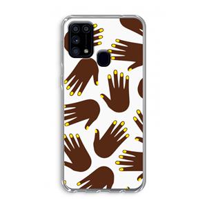 CaseCompany Hands dark: Samsung Galaxy M31 Transparant Hoesje
