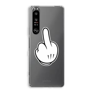 CaseCompany Middle finger black: Sony Xperia 1 III Transparant Hoesje