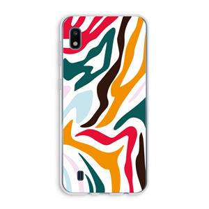 CaseCompany Colored Zebra: Samsung Galaxy A10 Transparant Hoesje