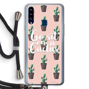 CaseCompany Cactus quote: Samsung Galaxy A20s Transparant Hoesje met koord