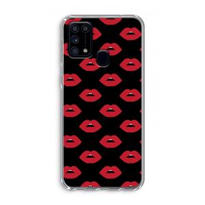 CaseCompany Lips: Samsung Galaxy M31 Transparant Hoesje