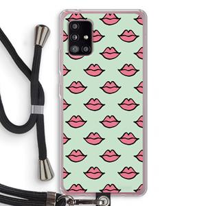 CaseCompany Lipjes: Samsung Galaxy A51 5G Transparant Hoesje met koord