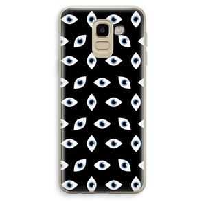 CaseCompany Eyes pattern: Samsung Galaxy J6 (2018) Transparant Hoesje