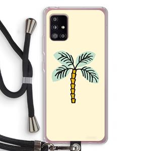 CaseCompany Palmboom: Samsung Galaxy A51 5G Transparant Hoesje met koord