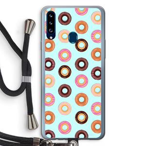 CaseCompany Donuts: Samsung Galaxy A20s Transparant Hoesje met koord