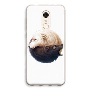 CaseCompany Yin Yang Wolves: Xiaomi Redmi 5 Transparant Hoesje