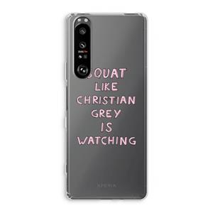 CaseCompany Christian Grey: Sony Xperia 1 III Transparant Hoesje