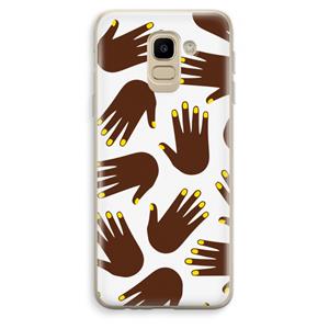 CaseCompany Hands dark: Samsung Galaxy J6 (2018) Transparant Hoesje