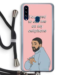 CaseCompany Hotline bling: Samsung Galaxy A20s Transparant Hoesje met koord