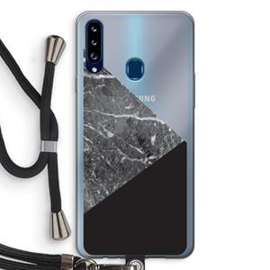 CaseCompany Combinatie marmer: Samsung Galaxy A20s Transparant Hoesje met koord