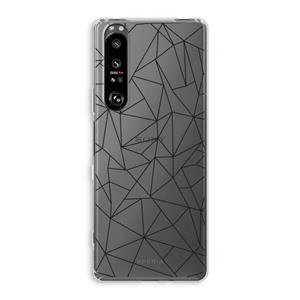 CaseCompany Geometrische lijnen zwart: Sony Xperia 1 III Transparant Hoesje