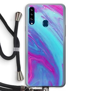CaseCompany Zweverige regenboog: Samsung Galaxy A20s Transparant Hoesje met koord
