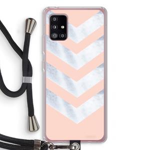 CaseCompany Marmeren pijlen: Samsung Galaxy A51 5G Transparant Hoesje met koord