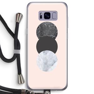 CaseCompany Marmeren cirkels: Samsung Galaxy S8 Plus Transparant Hoesje met koord