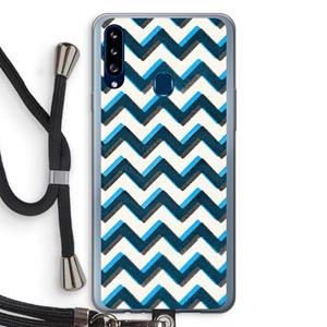 CaseCompany Onderbroken lijn: Samsung Galaxy A20s Transparant Hoesje met koord